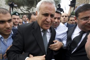 Former Israeli president Moshe Katsav leaves the justice court in Tel Aviv. Photo credit: JACK GUEZ/AFP/Getty Images